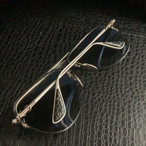 Chrome hearts honeycomb silver aviators unisex